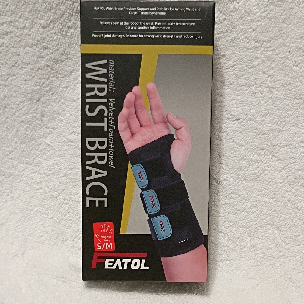 New Black Wrist Brace with Blue Accents